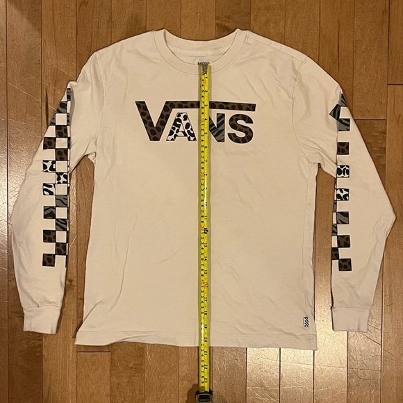 Vans Yodelz Long Sleeve Graphic Tee Leopard Cheetah Checkerboard Size XS Women’s - Picture 2 of 7